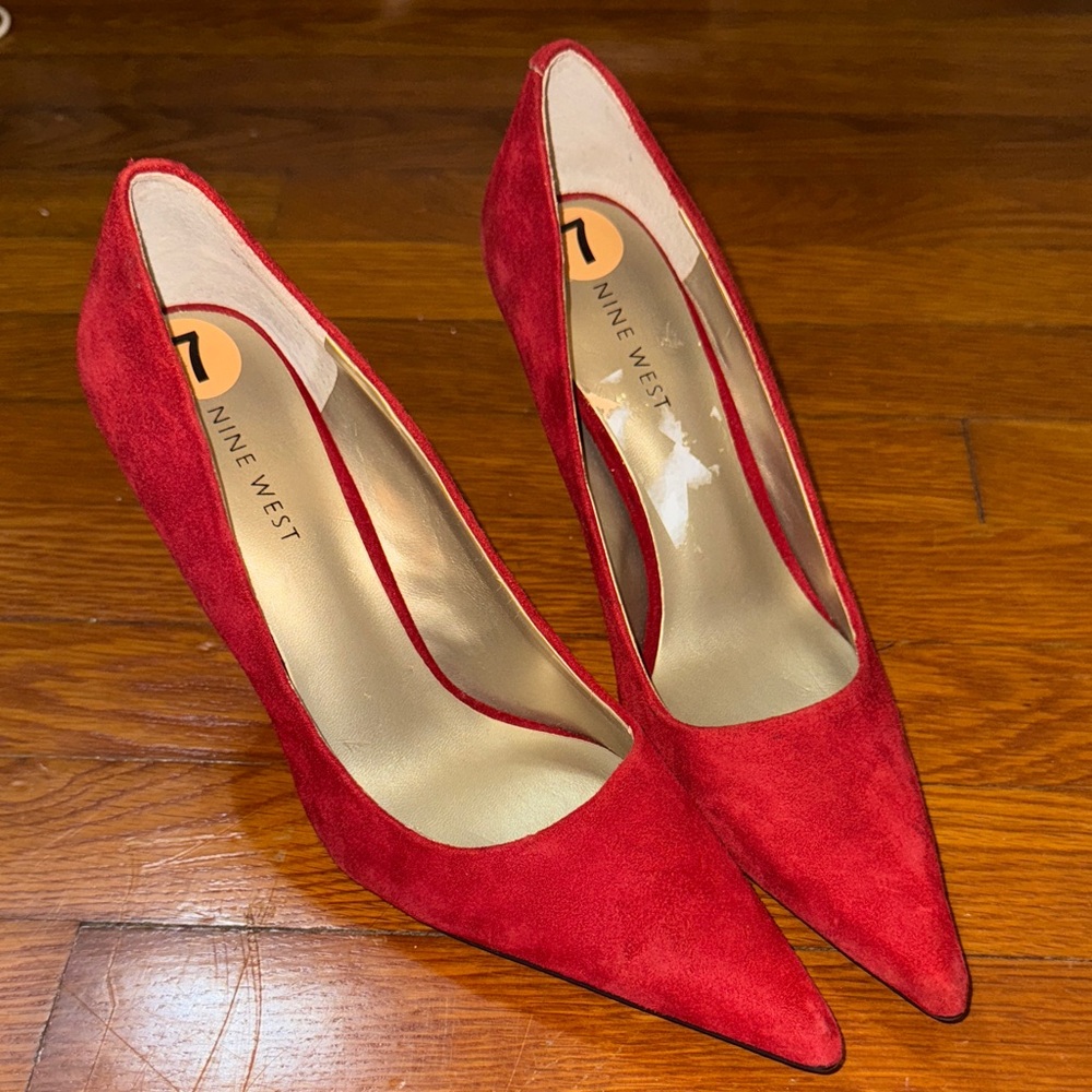Nine West Red Suede Heels